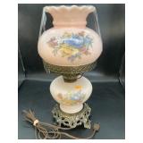 Vintage Electric Hurricane Lamp hand painted on