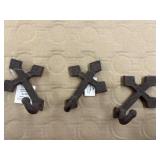 3 Metal Cross Wall Hooks, 3 "Computer Art For