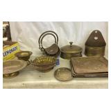 Brass ashtrays and decor plates