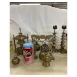 Brass bells and candle holders