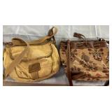 (2) purses (left one is fossil and the right is