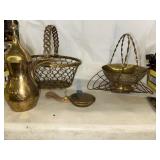 Brass dallah coffe pot  and a pan with brass