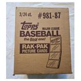1987 Topps baseball rak pak case of 3 boxes
