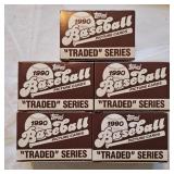5 1990 Topps baseball Traded sets