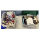 Fabric remnants & sewing things