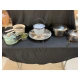 Assorted Enamelware and Revere Ware Pans