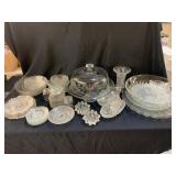 Lg Glass Lot, Serving Bowls, Cake Stand etc