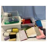 Sewing thread and fabric remnants