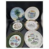(6) state souvenir plates
