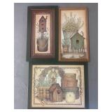 3 Pieces Birdhouse Themed Wall Art
