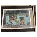 Framed Parisian Flower Shop Art Print by