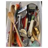 Box of kitchen utensils