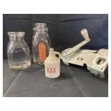 Vintage Half-Pint Glass Milk Bottles, S