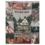Vintage 'Home Sweet Home' calendar tapestry