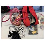 Bags of fabric remnants & sewing extras