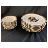 17 Pieces Sand Script Stoneware Dishes