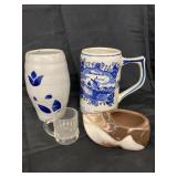 Williamsburg Pottery Vase, Vintage Dutch Shoe