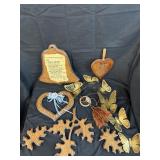 Wooden wall decor and some metal(shiny ones) w