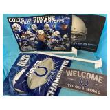 Colts signed Posters, Championship flag, wooden