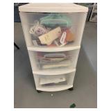 Plastic 3 Drawer Storage Container Full of