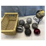 Table Decor balls & basket