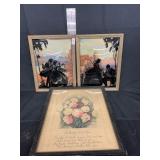 Vintage Silhouette Bubble Glass Art Pictures &