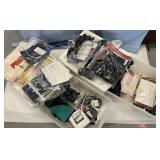 Storage containers full of fabric remnants