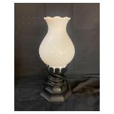 Desk Lamp with Milk Glass Chimney