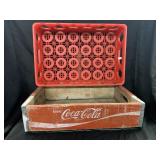 Vintage Wooden Coca-Cols Crate & Plastic  rate