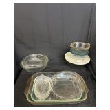 Pyrex dishes (bowls, casserole pans, pie pans a