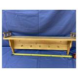 Wall Mounted Wooden Peg Shelf 36'