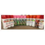 Pink, red and orange rust oleum spray paints