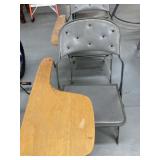 Vintage Metal Folding Chair w/wood arm 4/set