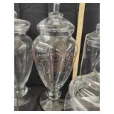 Large vtg. Apothecary glass with lids
