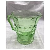 Vintage Uranium Glass Honeycomb Pitcher