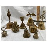 Brass Bells Collection 9/set Monkey, Apple, etc.