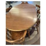 Vintage Maple Dining Set, Table w/6 Chairs