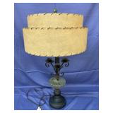 Vintage Lamp w/ornate wrought iron metal work