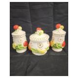 Vtg Fred Roberts co. Canister Fruit &Daisy with
