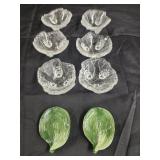 6 vintage Fostoria elegant glass great leaf