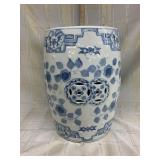 Vintage Chinese Ceramic Blue & White Garden Stool