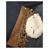 Homemade suede leather gun sleeve / white Rabbit