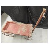 Antique primitive wooden pull wagon