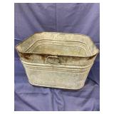 Vintage Galvanized Metal Square Washtub 22' square