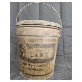 Vtg Liberty Brand lard bucket advertising tin