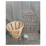 Vtg. Japanese glass float /Vtg wire garden gate