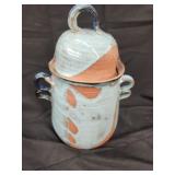 Handcrafted Studio pottery  lidded jar canister