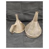 2 Vtg. Metal funnels