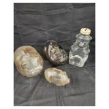 Vtg snowcrest Bear coin bank / glass piggy banks