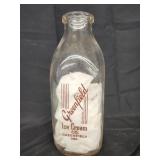 Vtg. Greenfield Ice Cream glass bottle